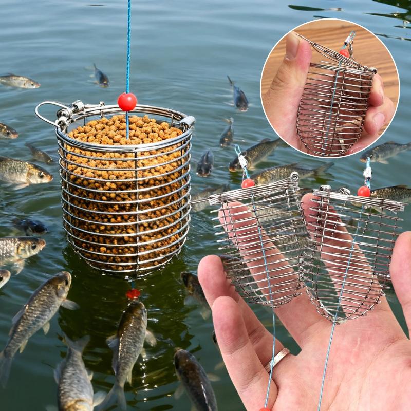 Best Equipment For Fishing - 4,5 cm Draht-Angelköderkäfig-Set, 5 Stück, zuverlässiger