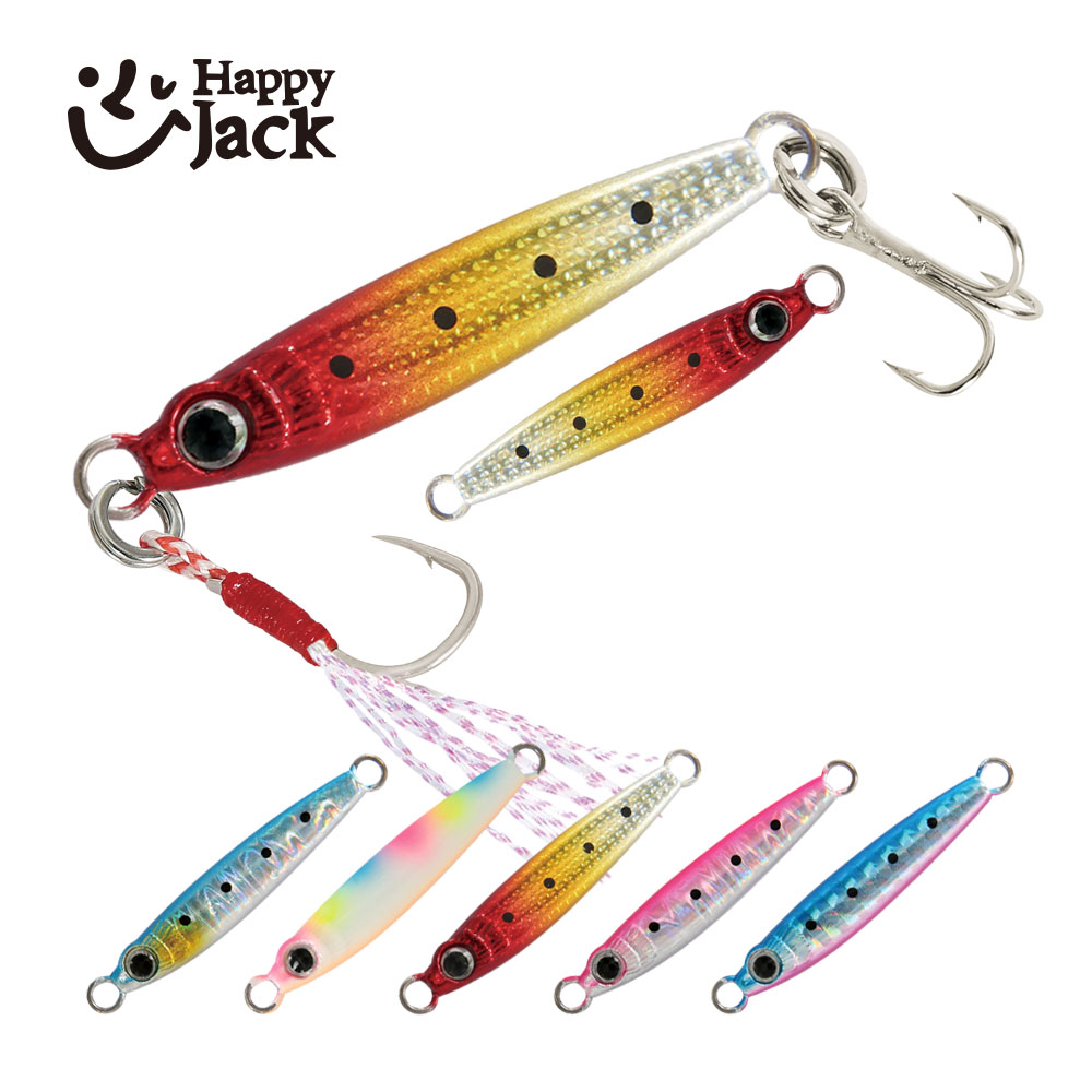 Jig Head Lure - HappyJack Neue Mikro-Metall-Jig-Angelköder, Micro-Jig 1,5g/3g/5g/7g/10g/15g, Shore-Casting-Jigging-Löffel,