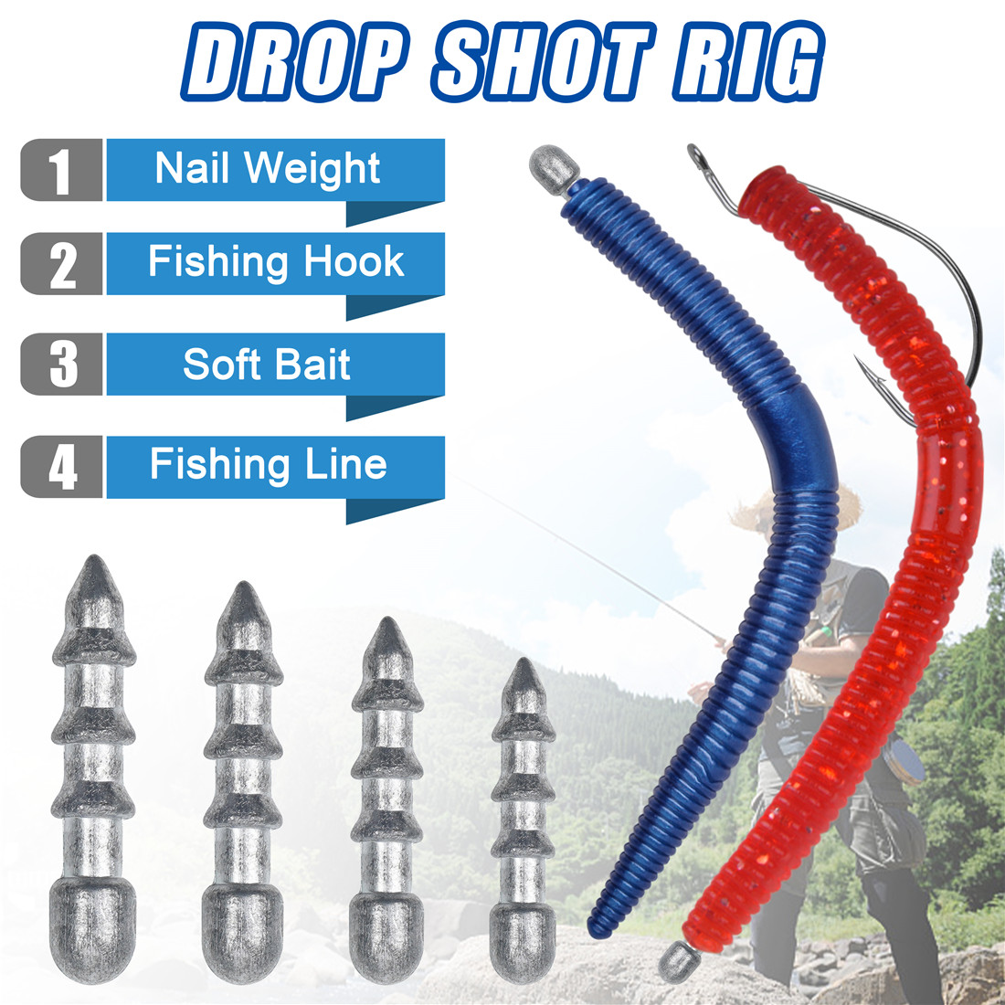 60pcs Nagel gewichte Wurm Ange – Trout Fishing Lure Bewertung und Preis